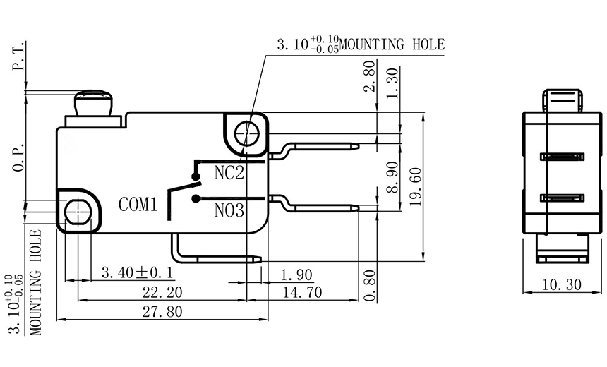 2 pin micro tactile switch