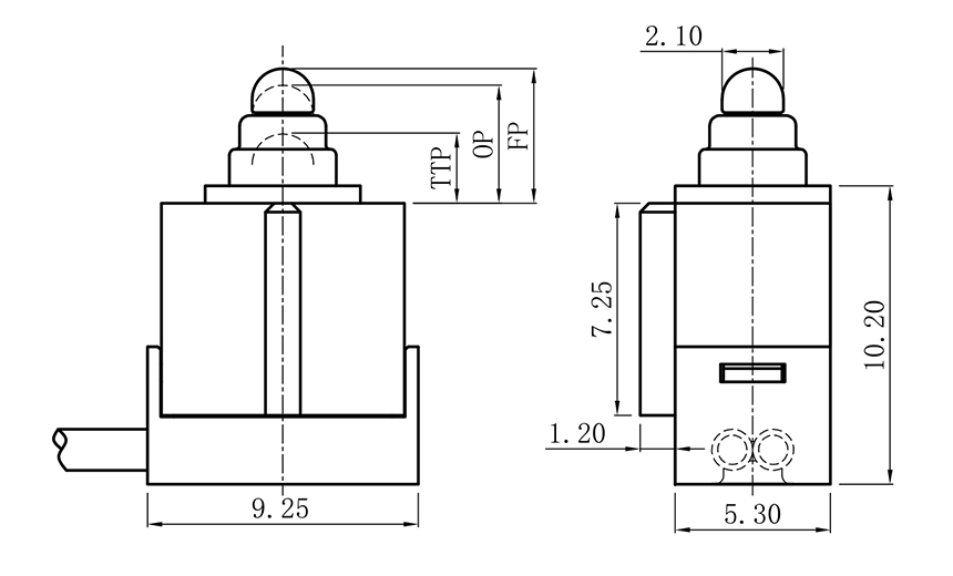 micro switch without lever 5